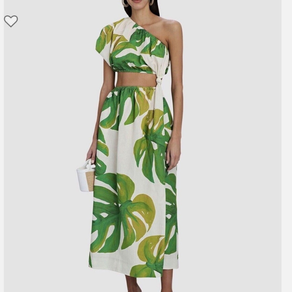 FARM Rio One Shoulder Midi Dress